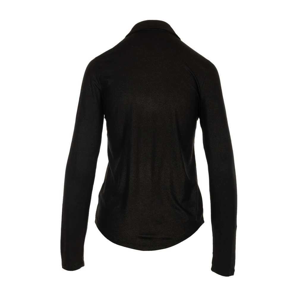 majestic filatures Zwarte shirt met zakken Black Dames