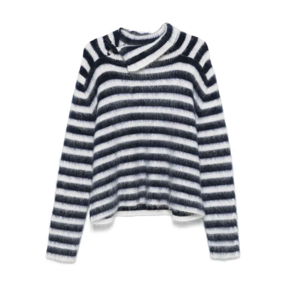 Jacquemus Gestreepte Mohair Trui met Toggle Sluiting Multicolor Heren