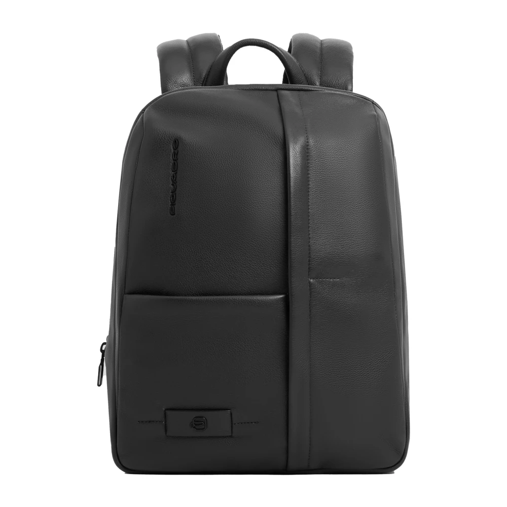 Piquadro Mannelijk Zwart Russel Uitbreidbare Laptop Rugzak 14"