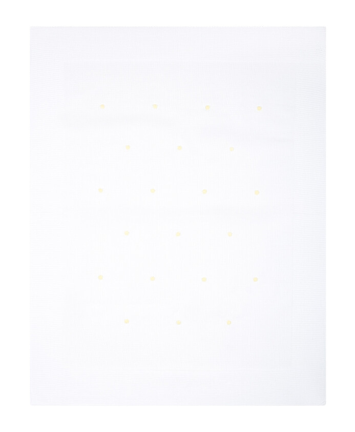 white-cotton-blanket-with-yellow-polka-dots