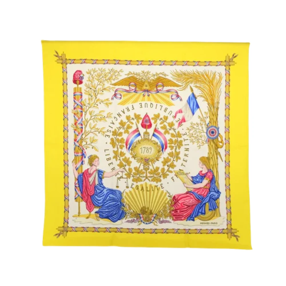 Hermès Vintage Pre-owned Silk scarves Yellow Dames