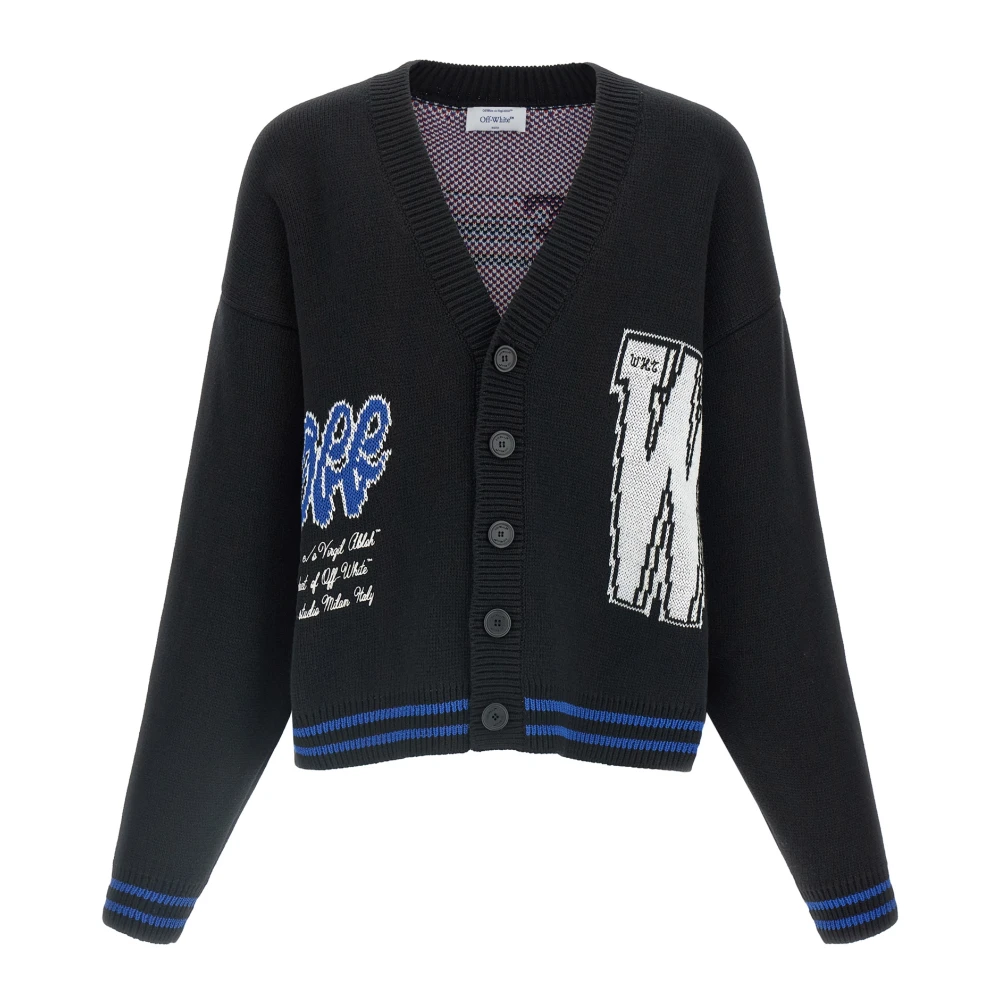 Off White Black Glide Diag Cardigan - Male - Cardigans - L - Knitwear