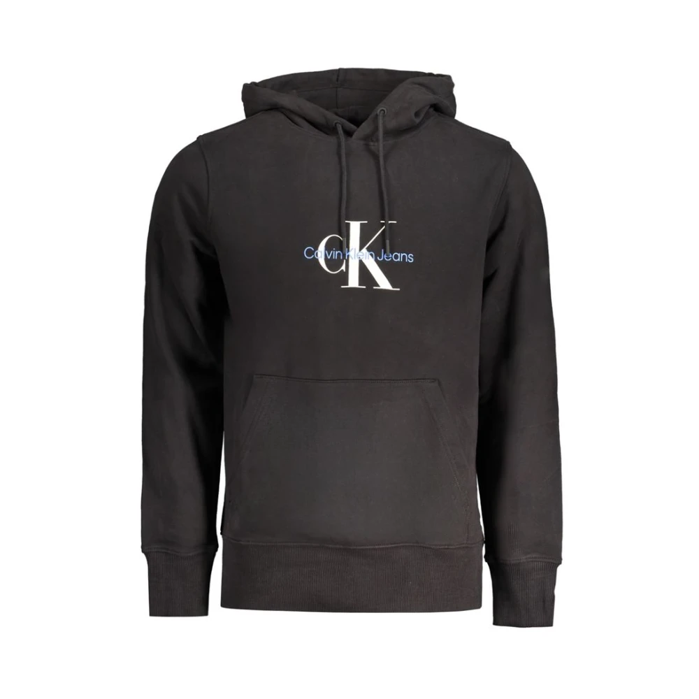 Calvin Klein Men's Black Hoodies, Xl, Cotton Hoodie Sweatshirt With Logo