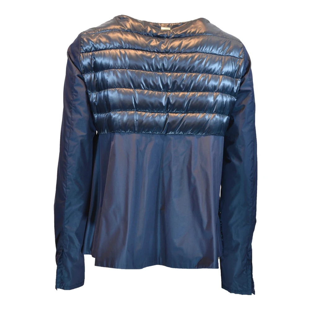 Herno Lichtgewicht Donsjas met Taffeta Mouwen Blue Heren