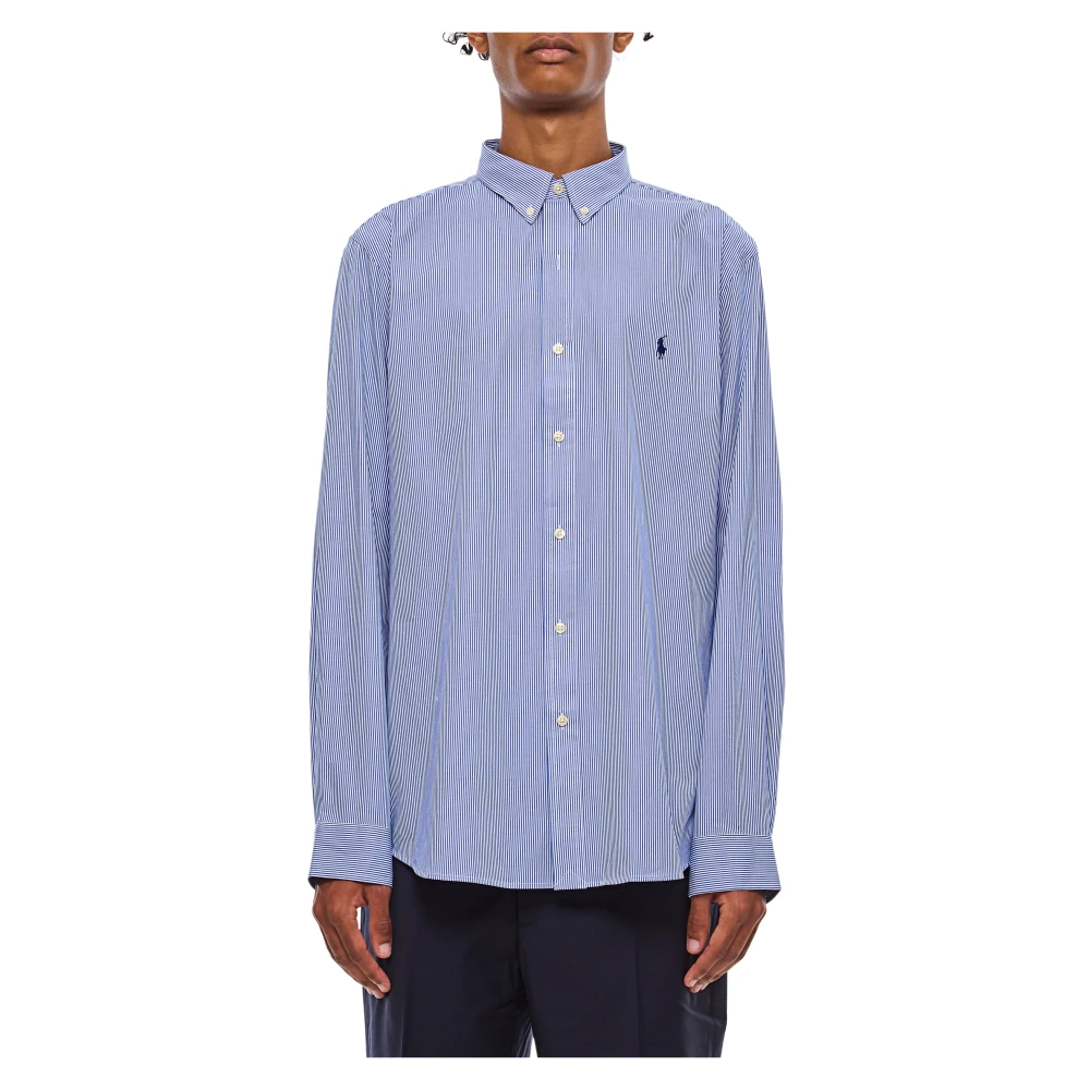 Polo Ralph Lauren Uomo Blu Striped Slim-Fit Shirt
