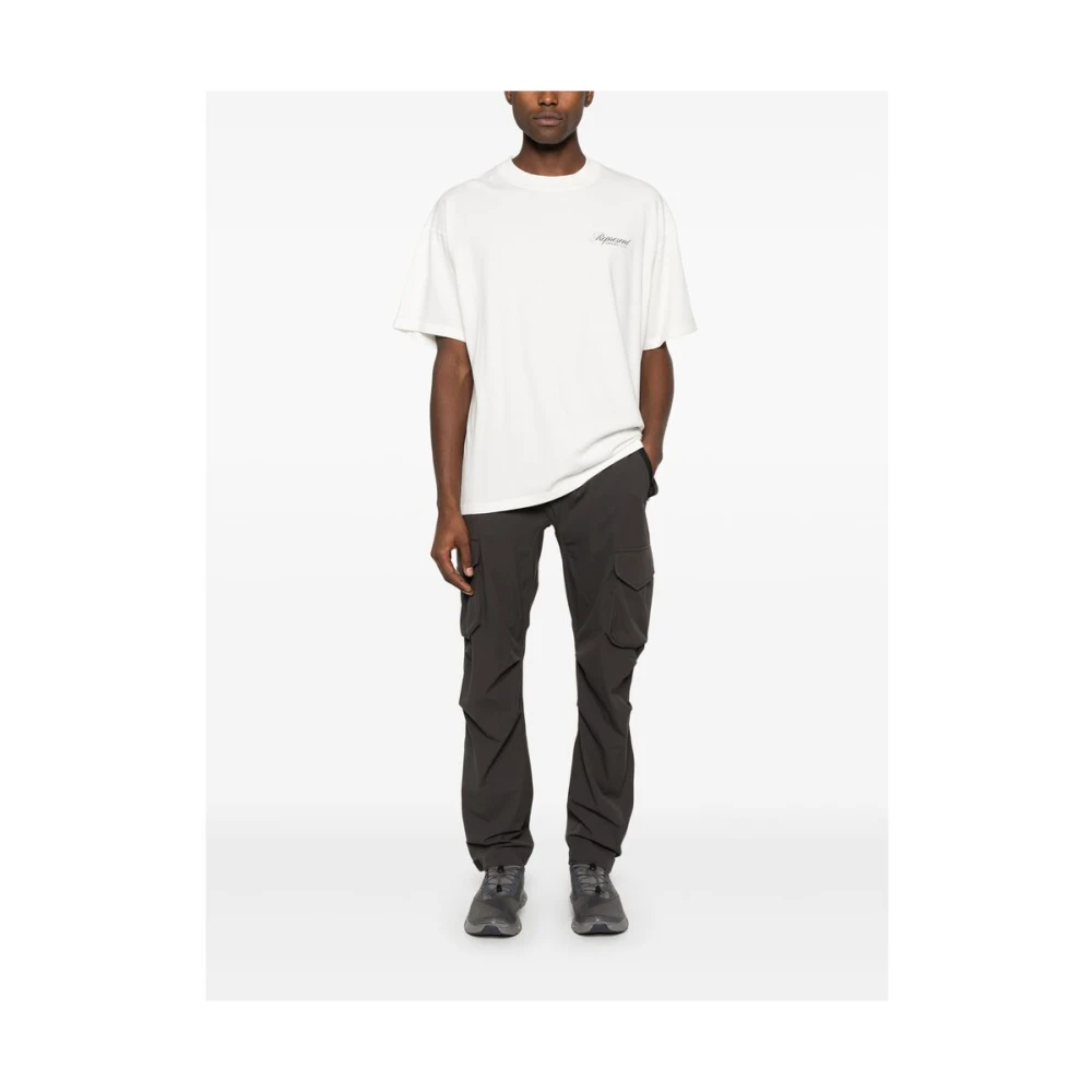 Represent Wit katoenen T-shirt met logo-opdruk White Heren