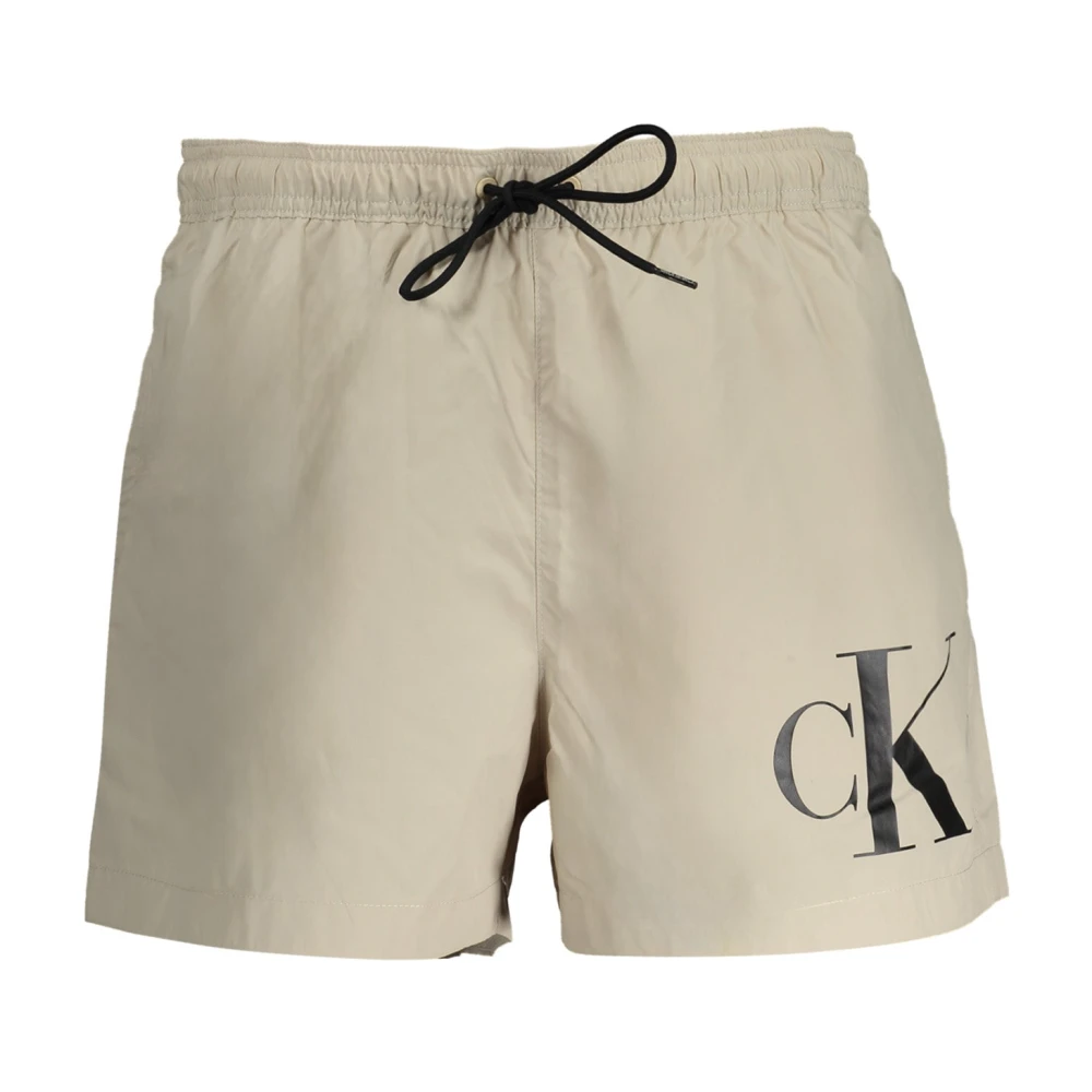 Calvin Klein Beige Heren Zwemboxershorts met Zakken Beige Heren