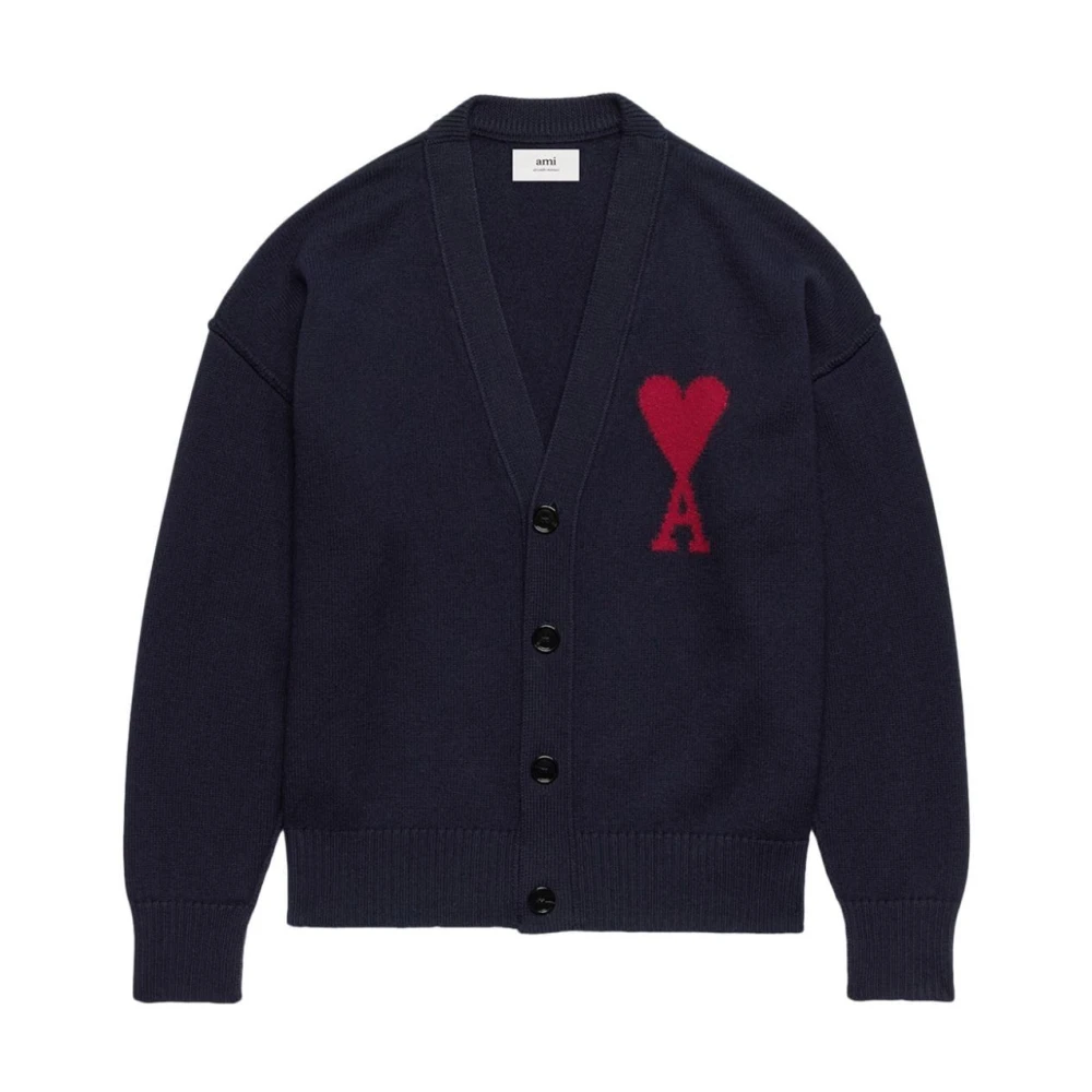 Ami Paris Stijlvolle Cardigan voor Heren Blue Heren