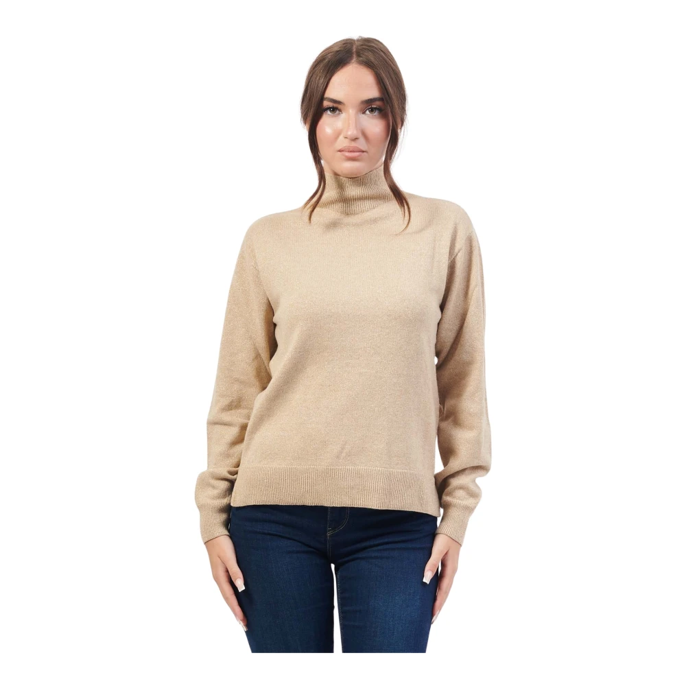 Ar i Exchange Beige Sweatshirt van wolmix Mock Neck Beige