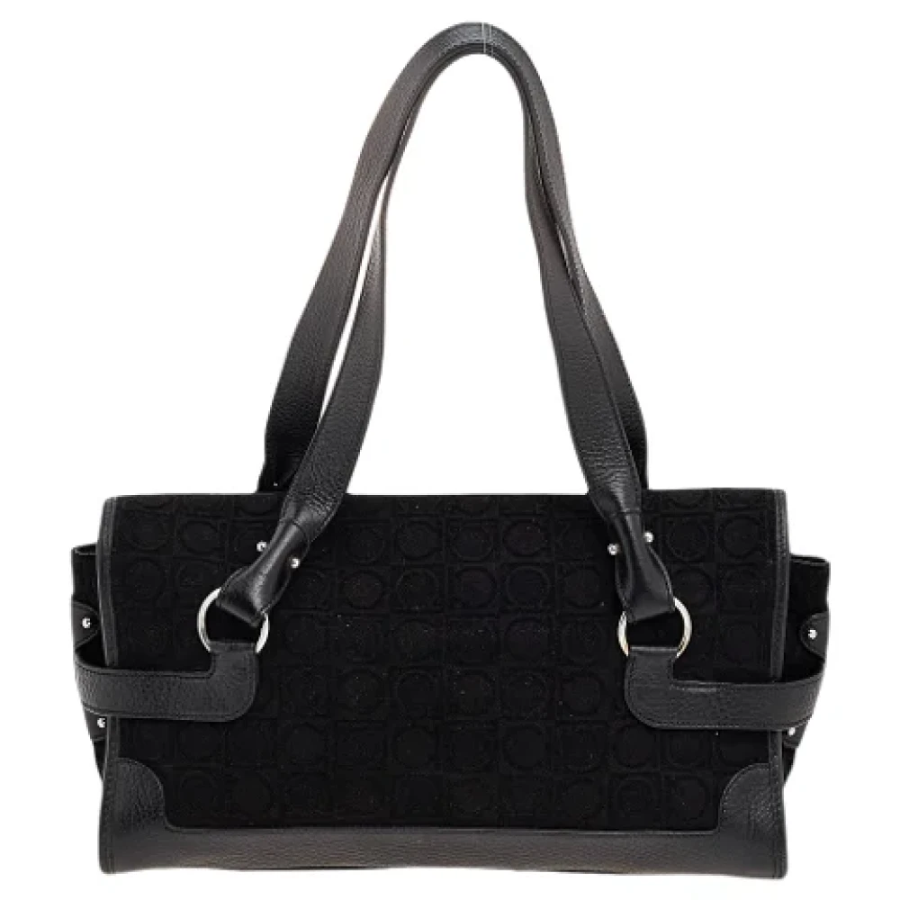 Salvatore Ferragamo Pre-owned Leather handbags Black Dames