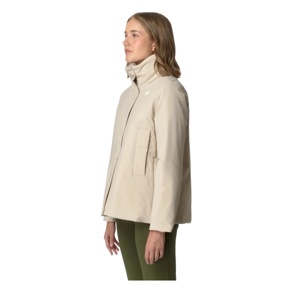K-way Stijlvolle Parka Jas voor Buitensportavonturen Beige Dames