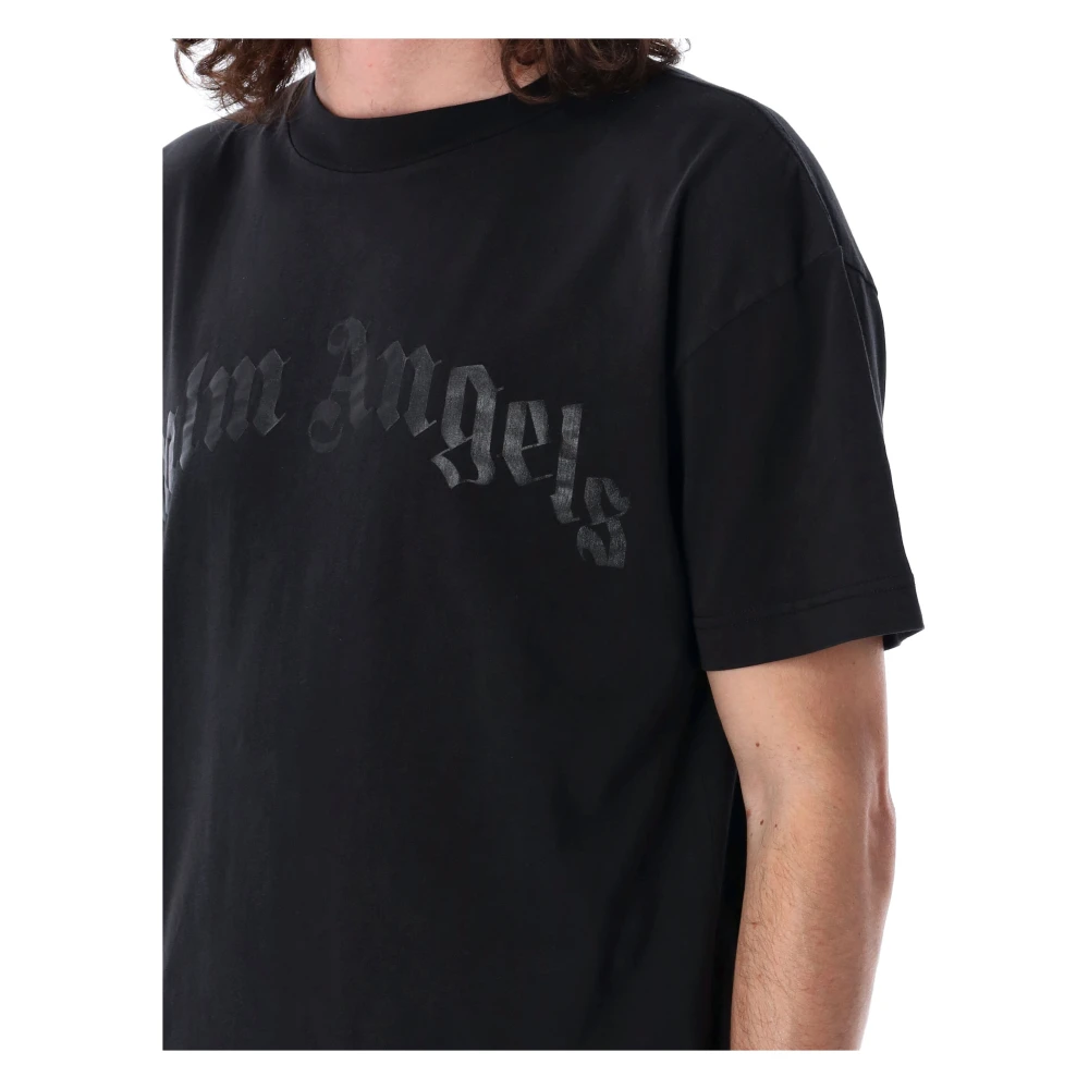 Palm Angels Gebogen Logo T-shirt Black Heren