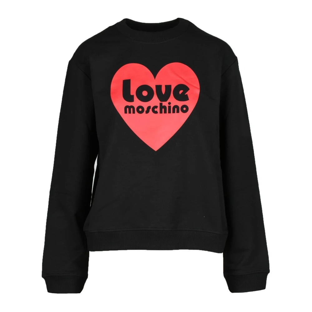 Love Moschino Katoenen Gebreide Trui Black Dames