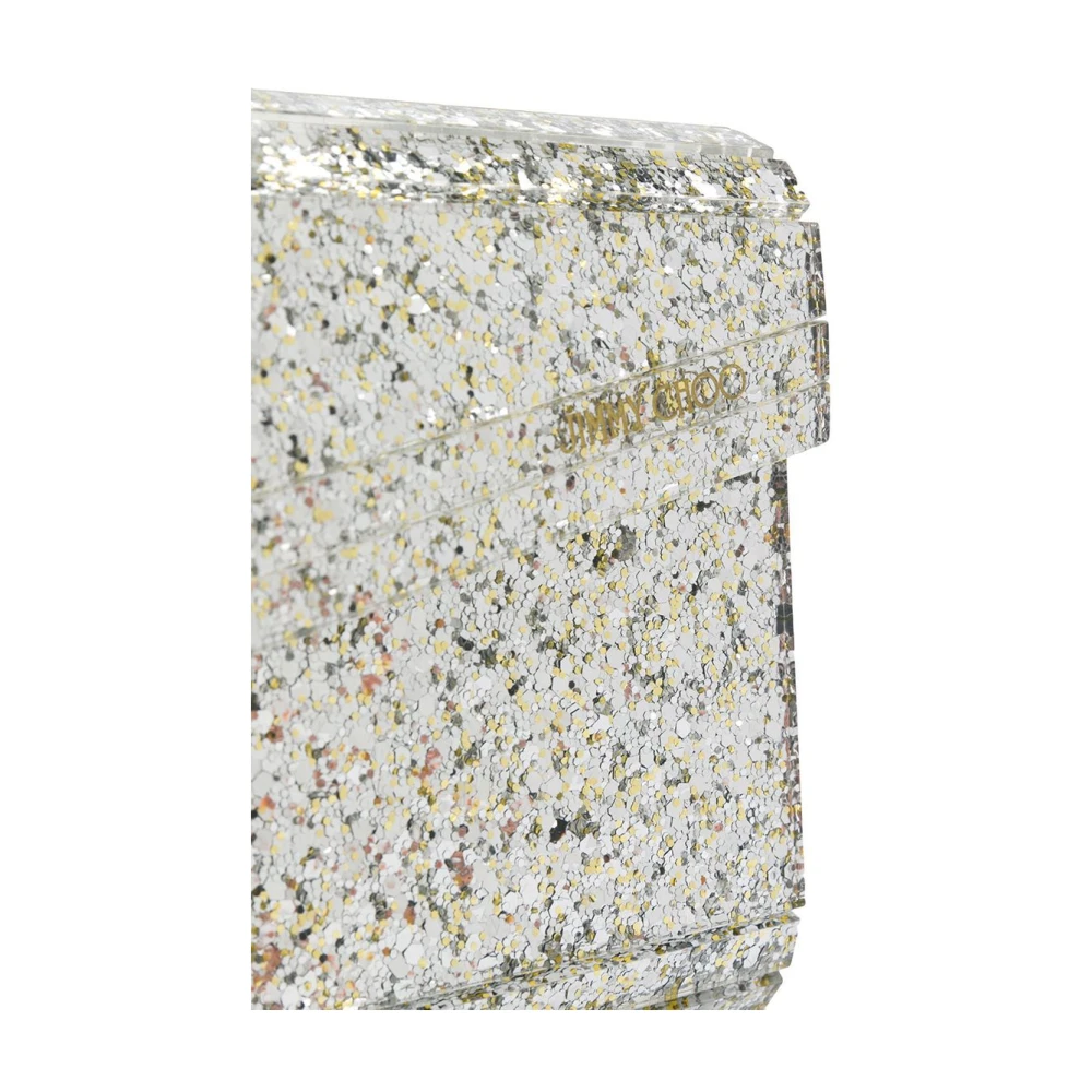 Jimmy Choo Glitter Candy Clutch met Pailletdetails Gray Dames