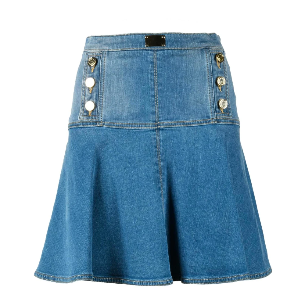 Elisabetta Franchi Katoenmix Mode Gonna Rok Blue Dames