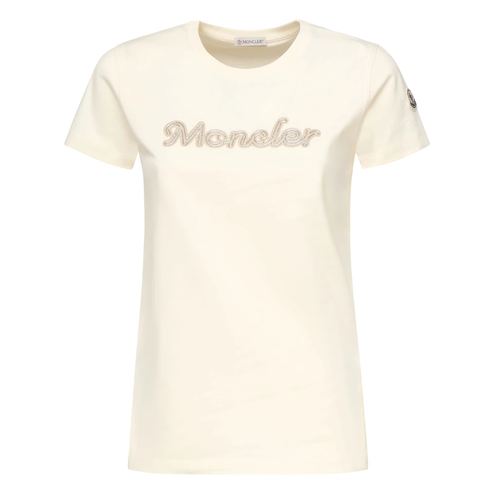 Moncler Witte katoenen T-shirts en polo's White Dames