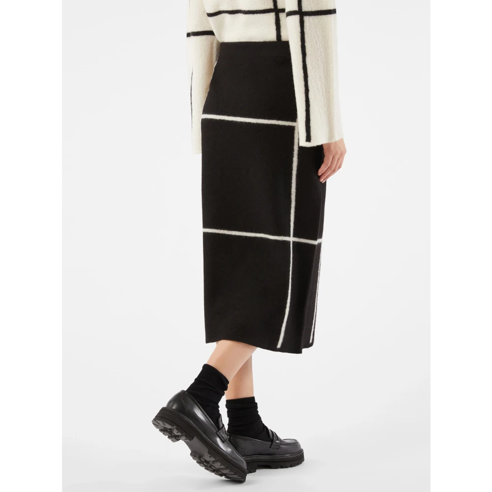 Pennyblack Grafische Gebreide Midi Rok Black Dames