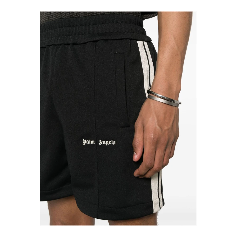 Palm Angels Sport Shorts met Logo Black Heren
