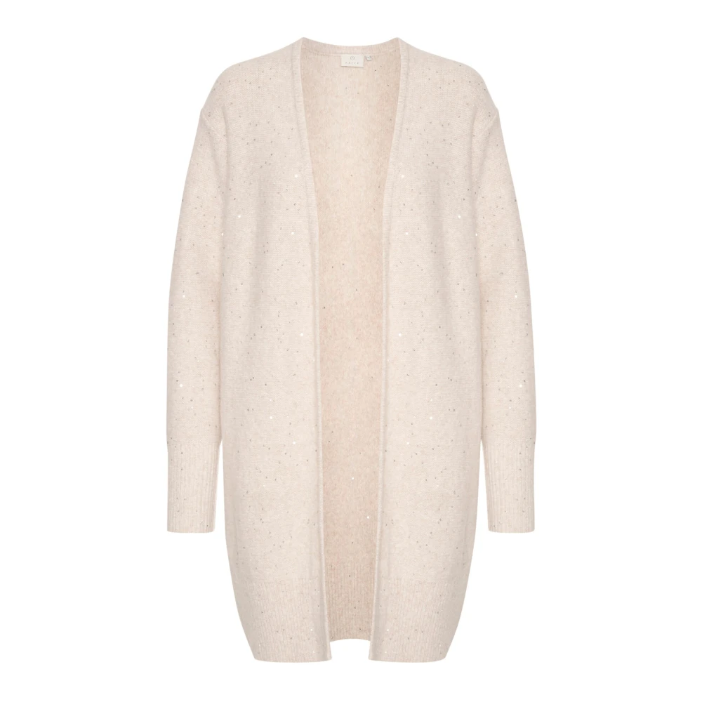 Kaffe Veergrijs Melange Gebreide Vest Beige Dames