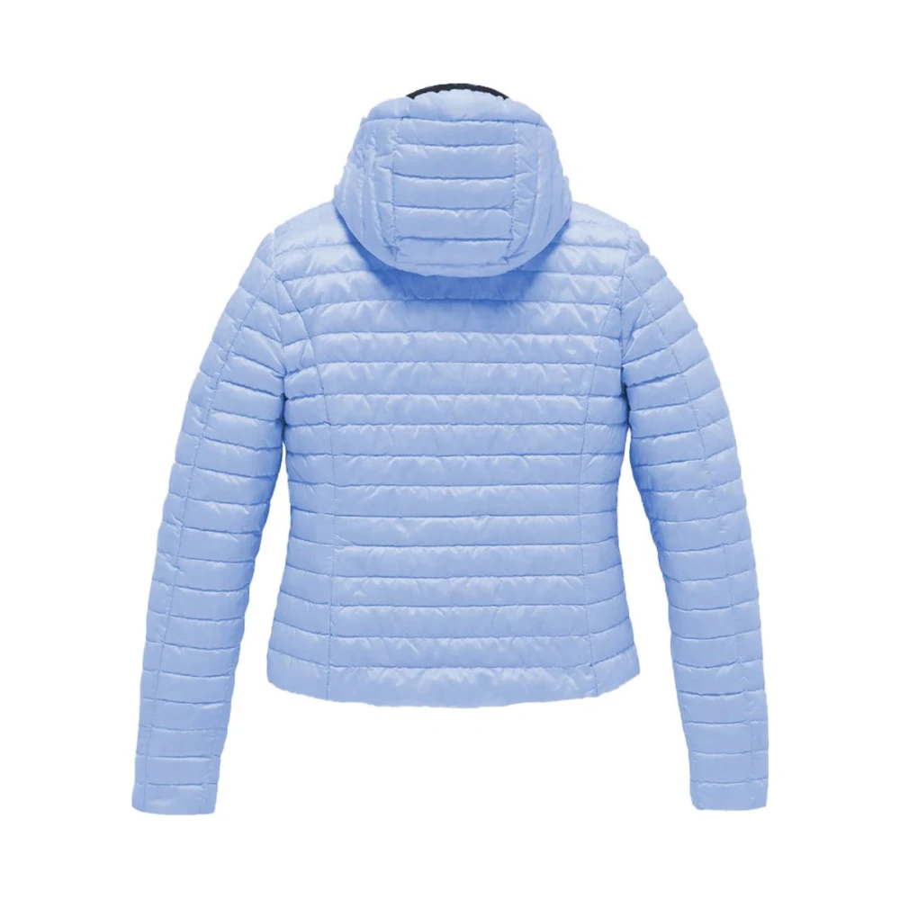 RefrigiWear Lichtgewicht donsjack met elastische capuchon Blue Dames