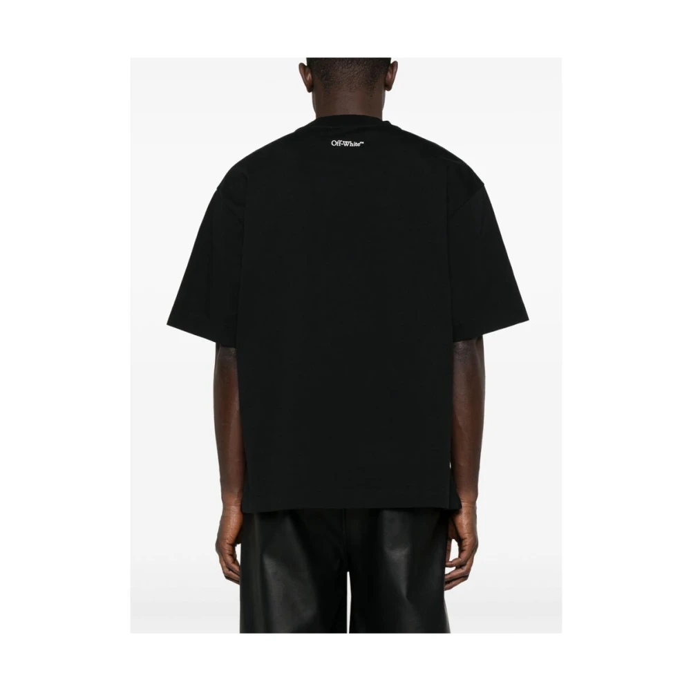 Off White Grafische Print Crew Neck T-shirt Black Heren