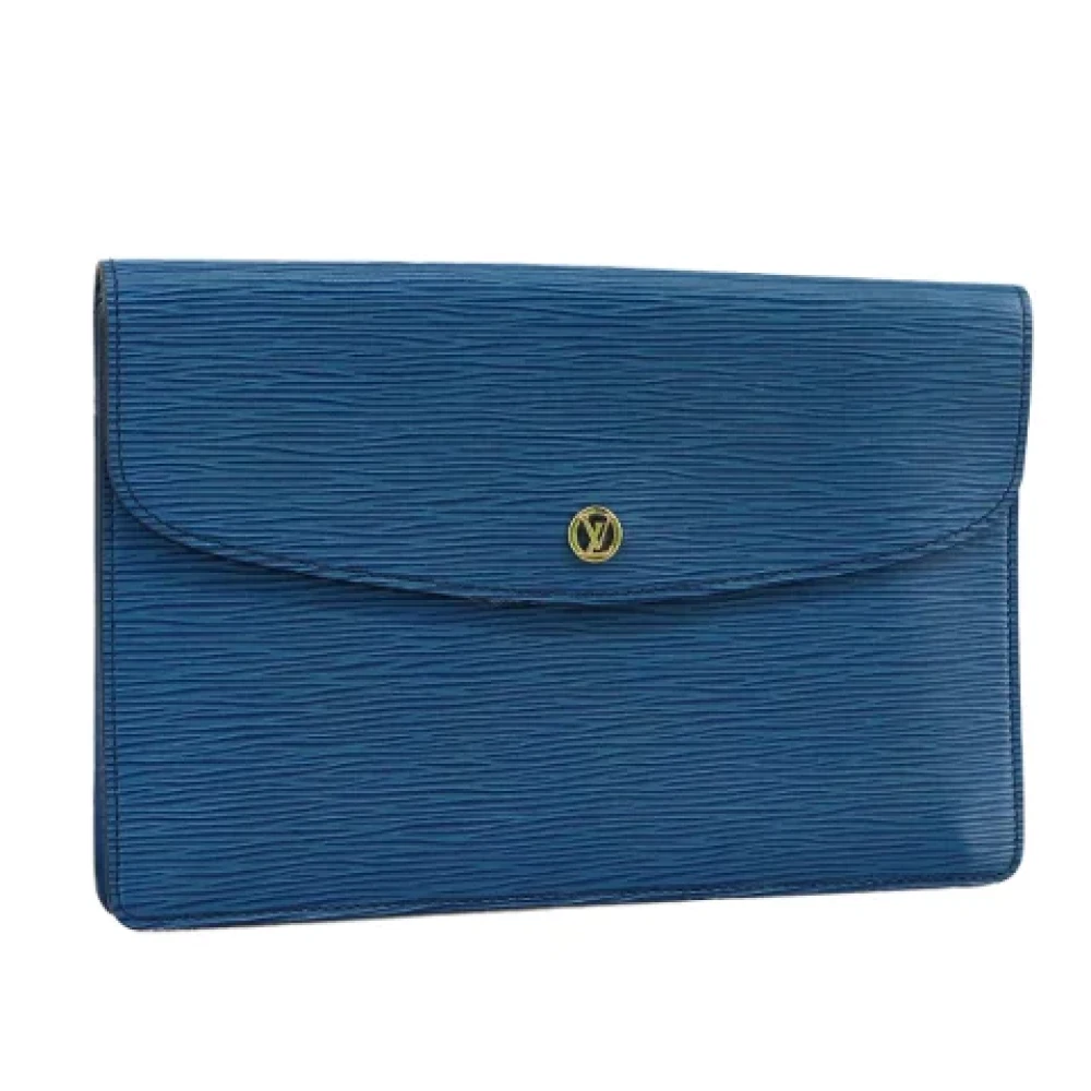 Louis Vuitton Vintage Pre-owned Leather clutches Blue Dames