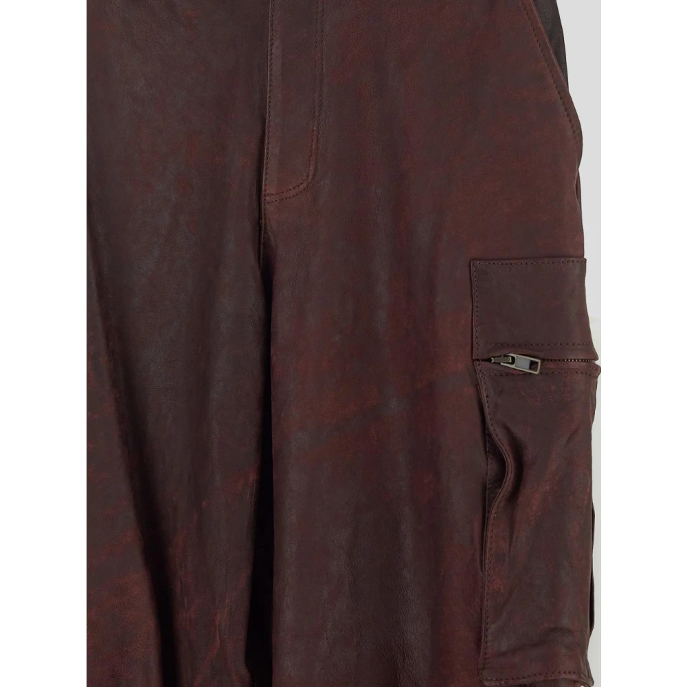 Salvatore Santoro Leren Cargo Broek Purple Dames