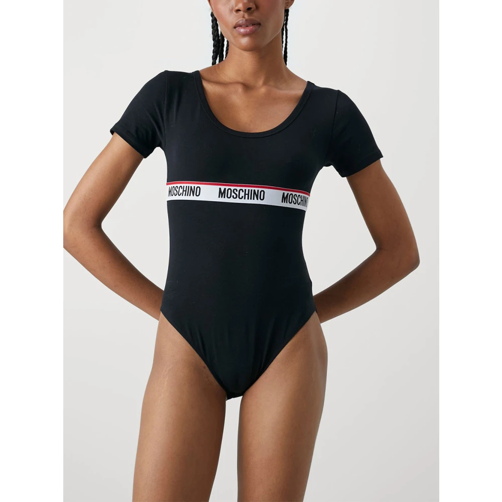 Love Moschino Zwarte Katoenen Top voor Vrouwen Black Dames
