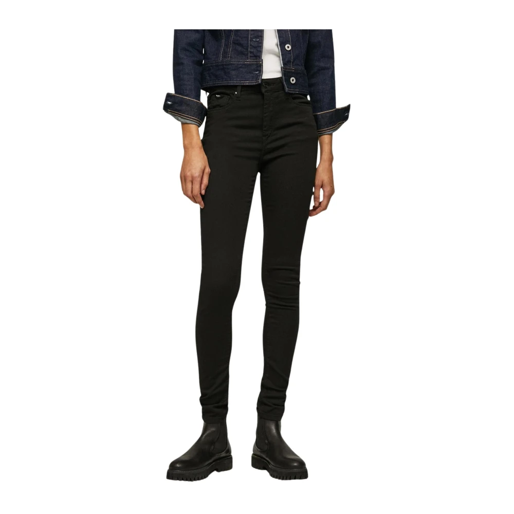Pepe Jeans Women's Black Skinny Fit Jeans, W33 L30, High Waisted Skinny Jeans