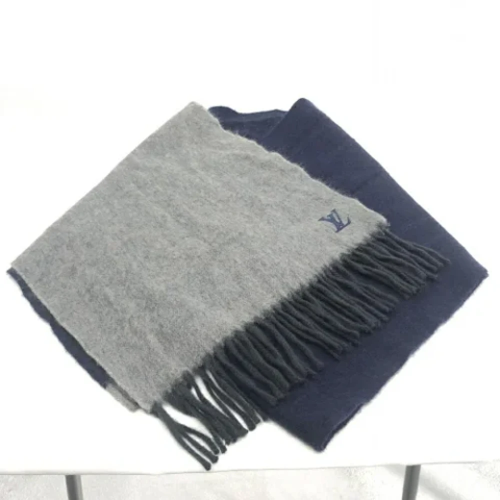 Louis Vuitton Vintage Pre-owned Fabric scarves Gray Dames