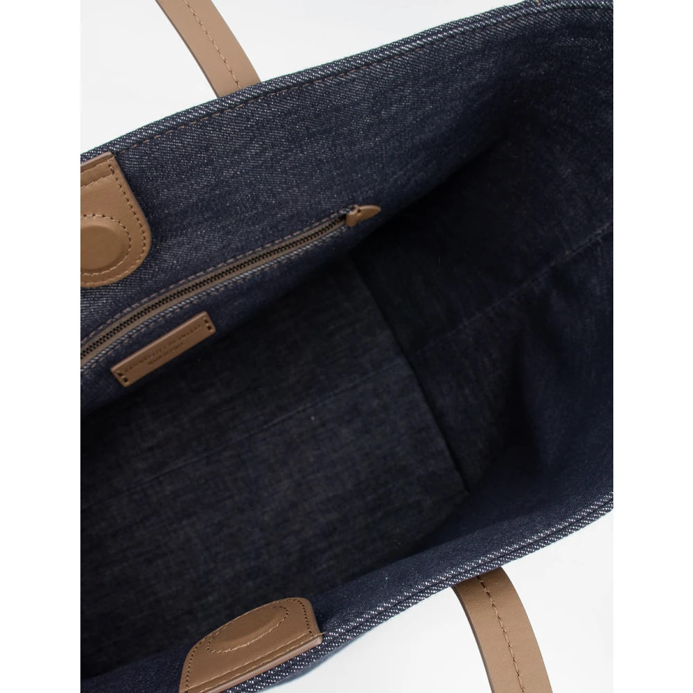 BRUNELLO CUCINELLI Compacte katoenen tas met geometrische silhouet Blue Dames