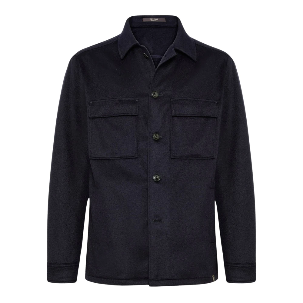 Boggi Milano Link Shirt Jacket Blue Heren