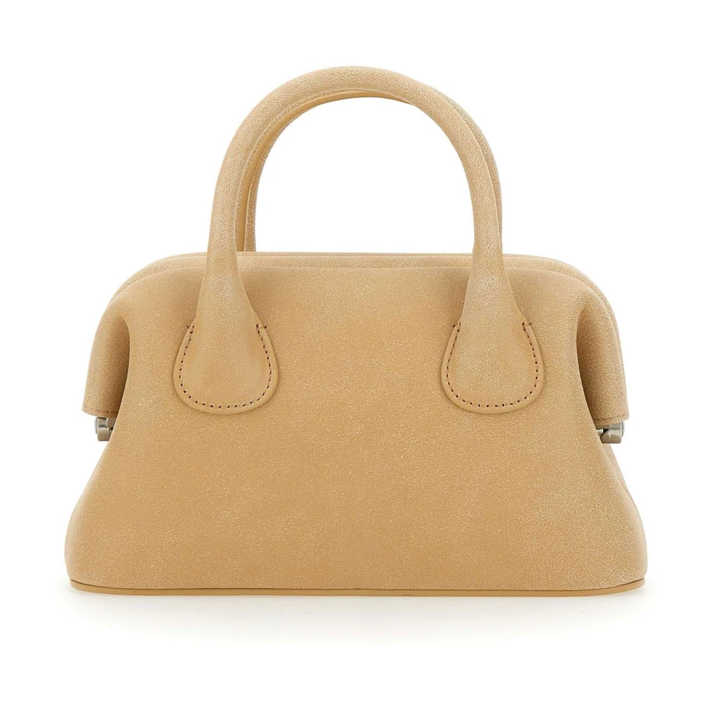 Osoi Zwarte Boat Mini Leren Handtas Beige Dames