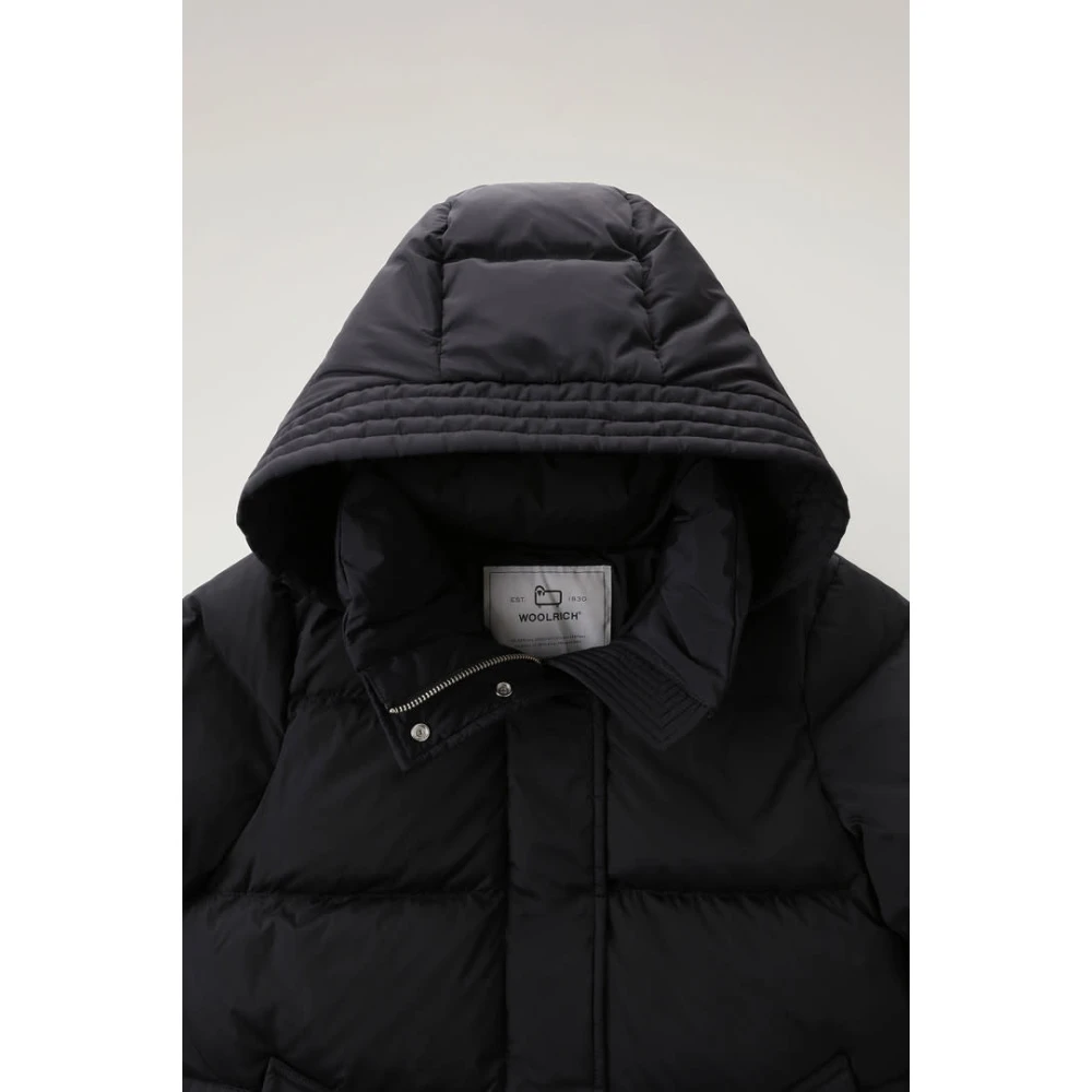 Woolrich Zwarte Puffer Parka Black Dames
