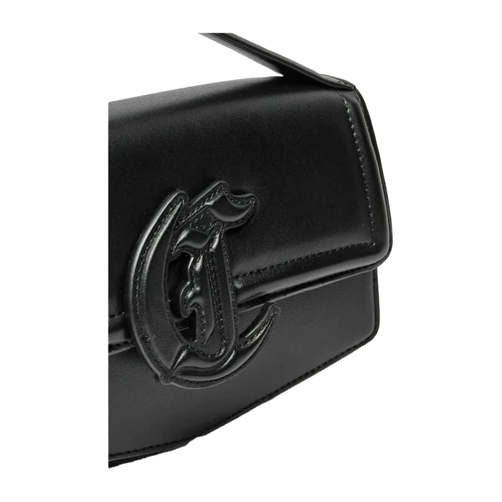 Just Cavalli Geëtst Logo Driehoek Schoudertas Black Dames