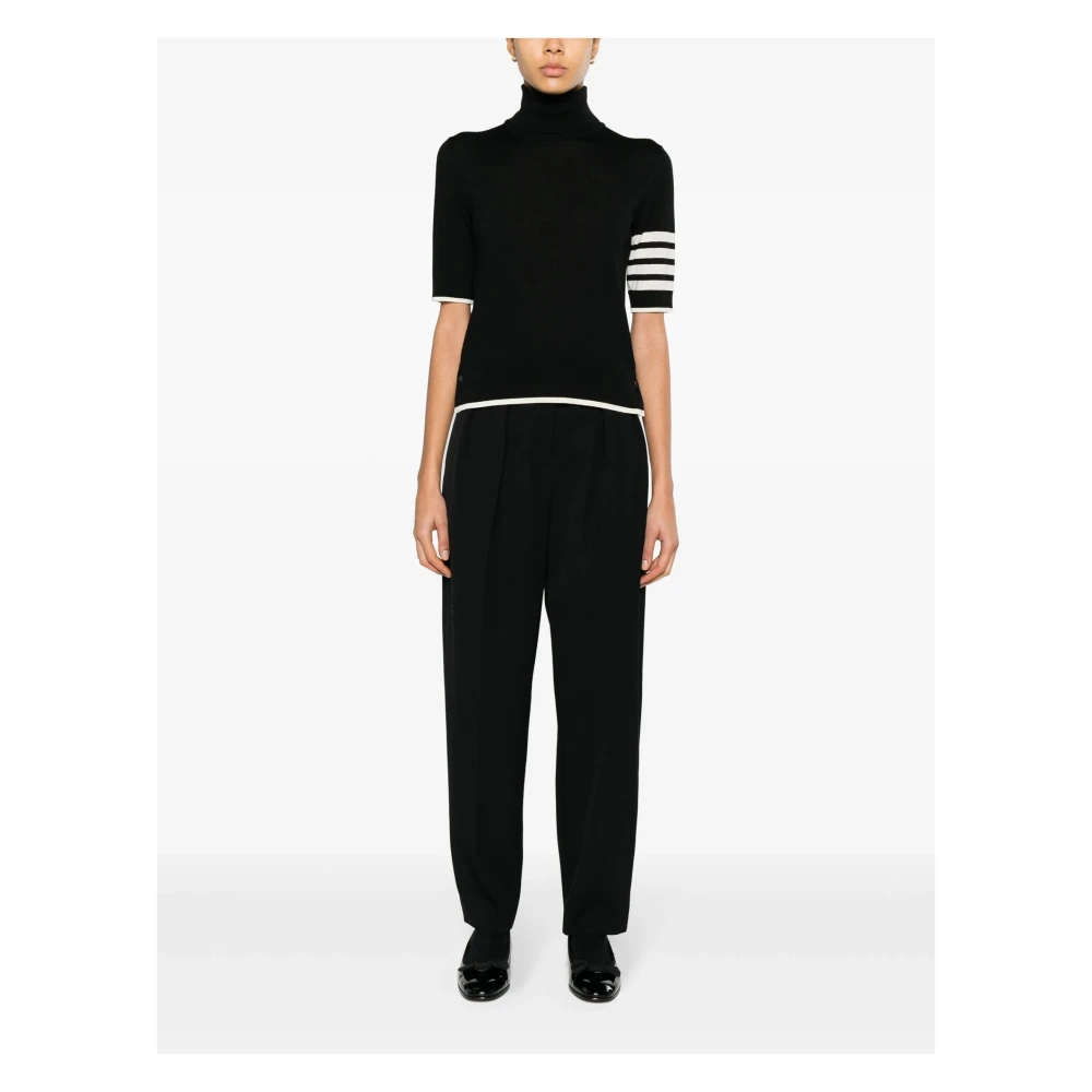 Thom Browne Gestreepte korte trui Black Dames