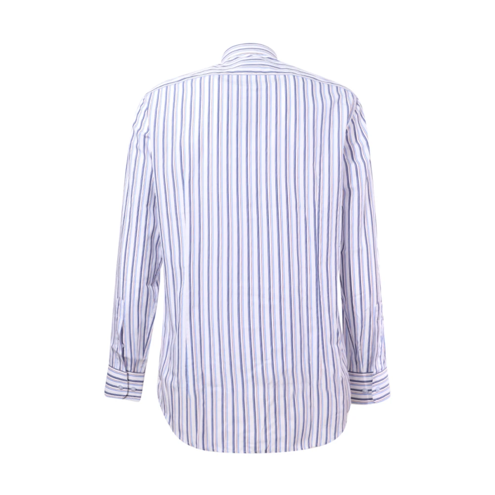 ETRO Lichtblauw Gestreept Overhemd met Knopen Blue Heren