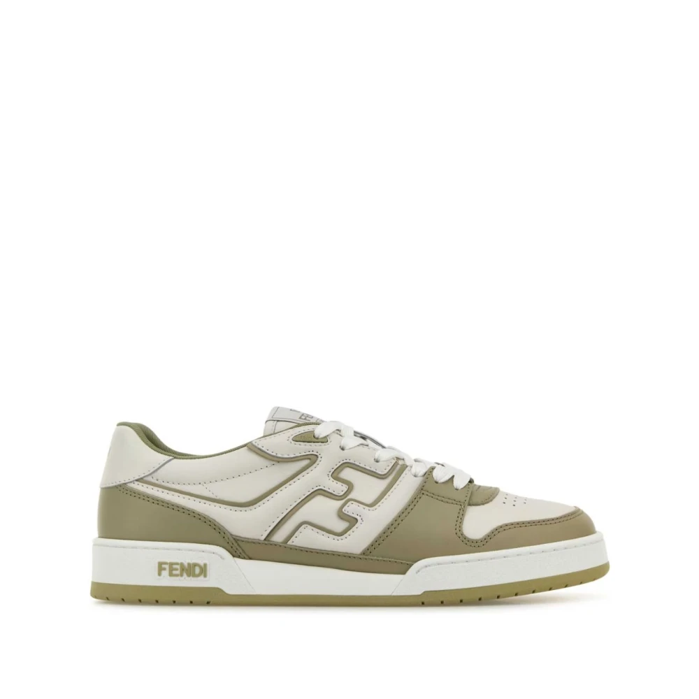 Fendi Men's Green Sneakers, 7 Uk, Lace-Up Trainers Rubber Sole