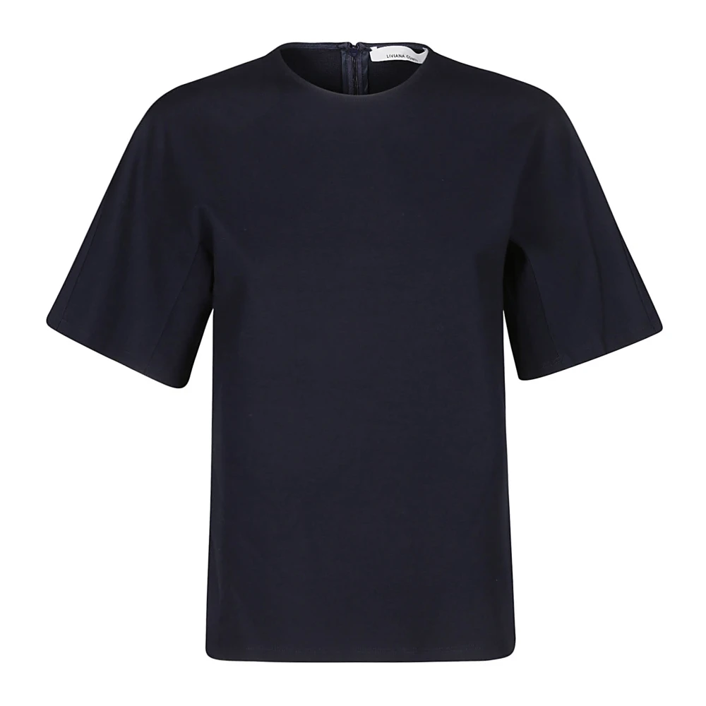 Liviana Conti Korte Mouw Blouse Blue Dames