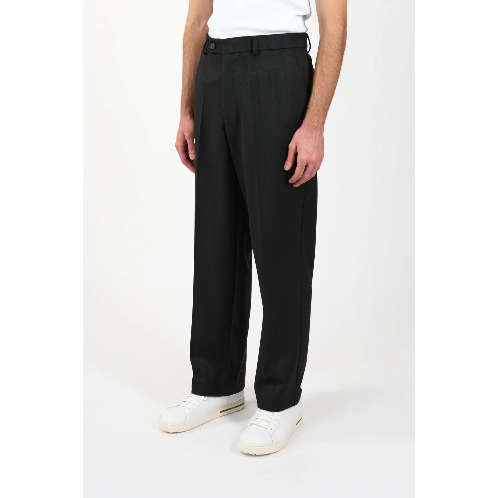 Mauro Grifoni Wollen broek met elastische taille Black Heren