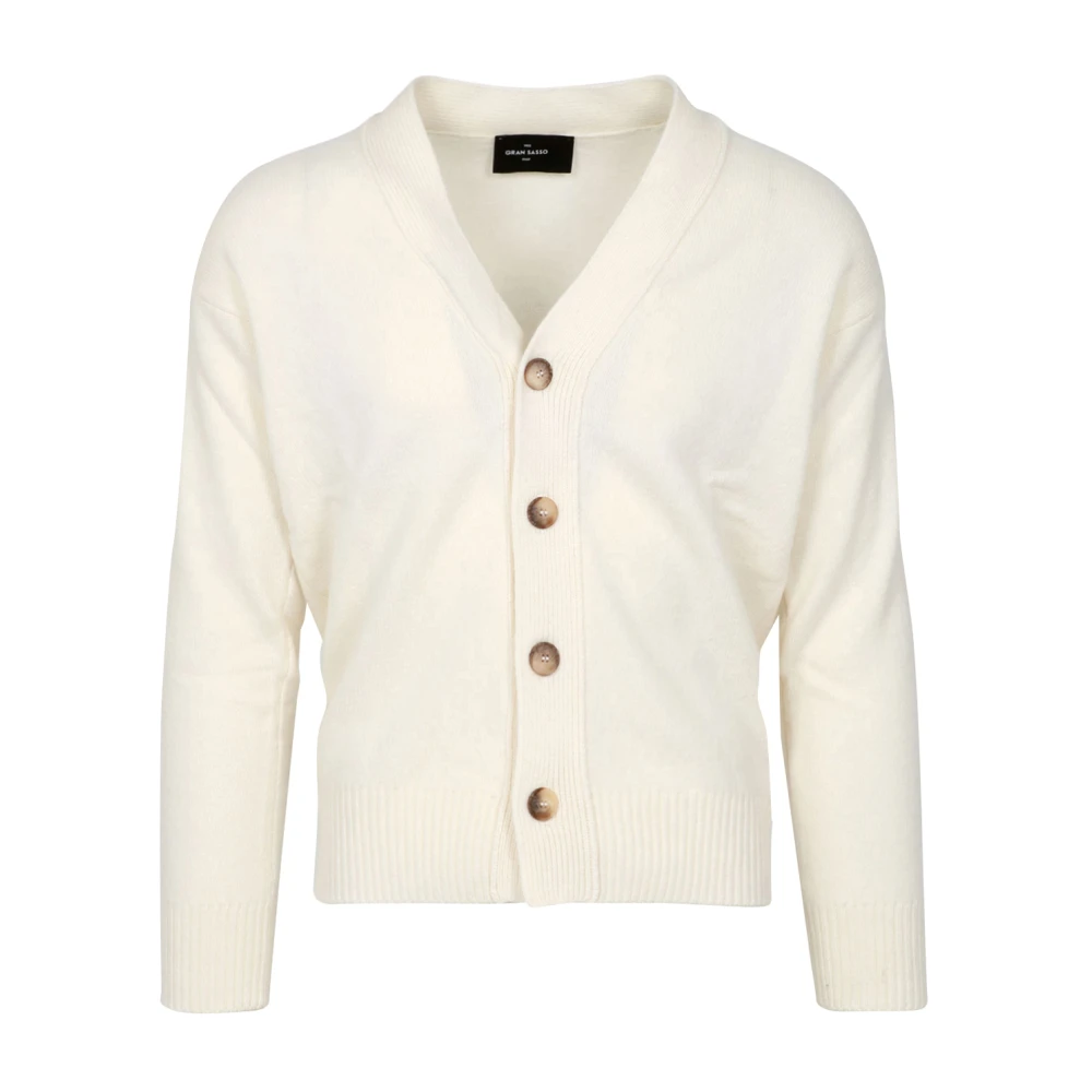 Gran Sasso V-hals Wol Gebreide Vest Beige Heren