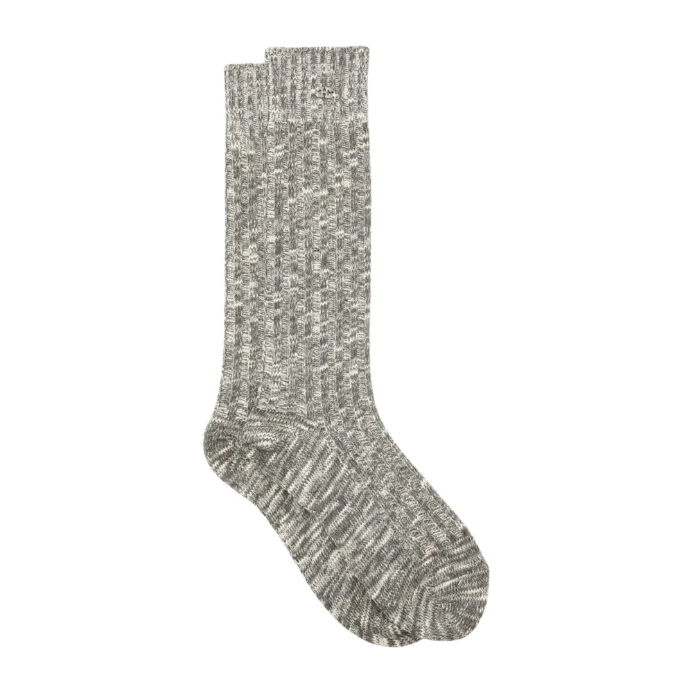 Ganni Chunky Cotton Sokken in Ebony Gray Unisex