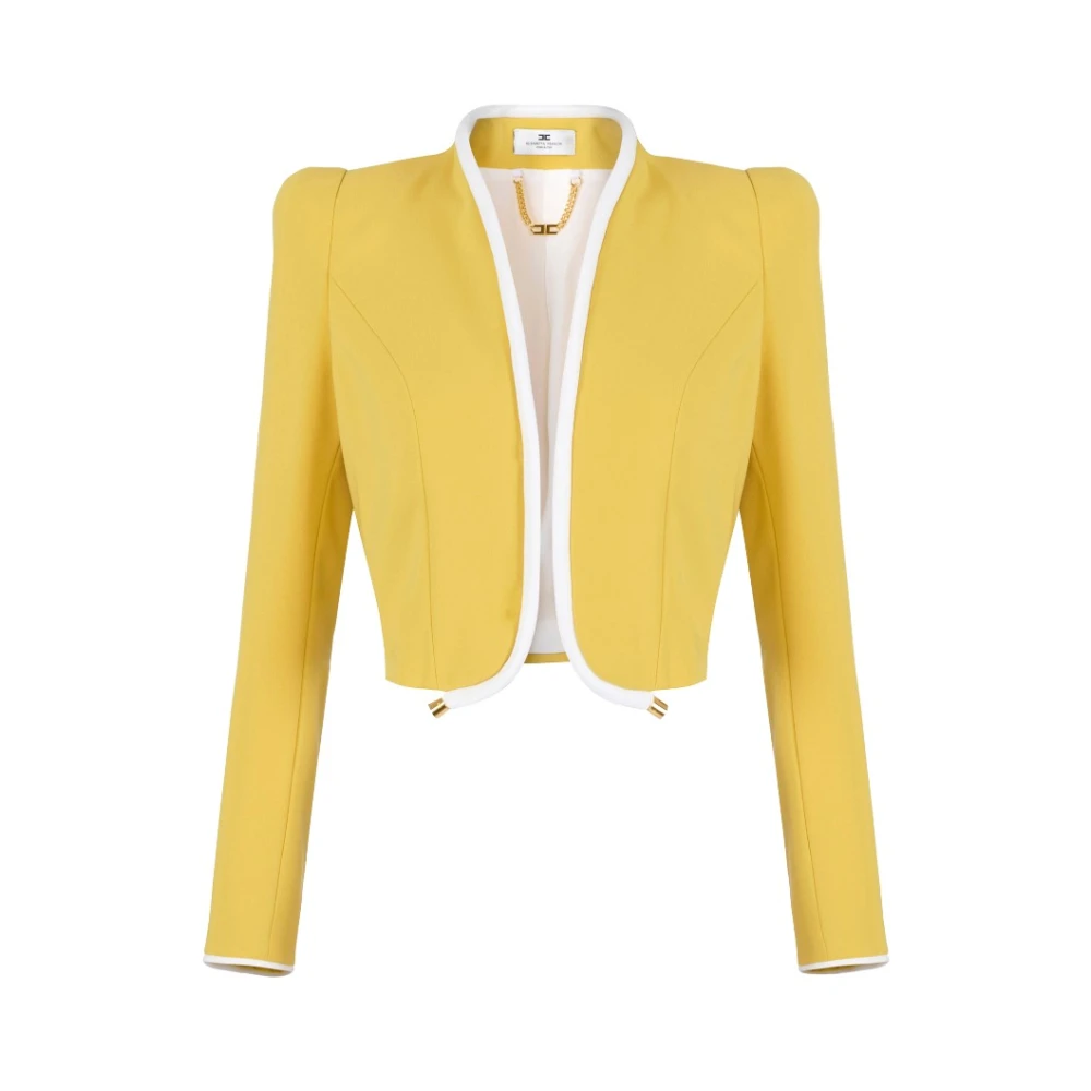 Elisabetta Franchi Femme Jaune - Cropped Blazer - Vestes - Taille: 38 Fr
