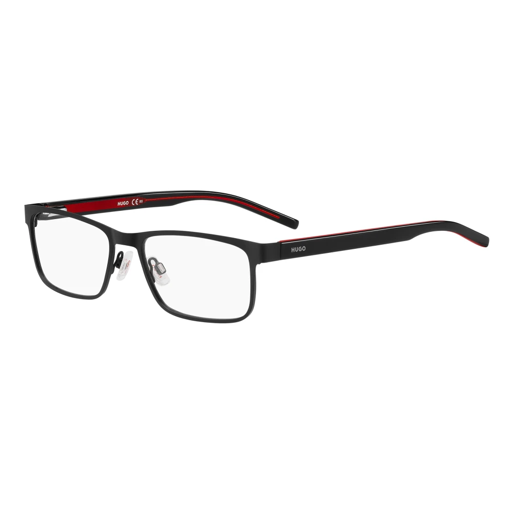 Hugo Unisex Black Glasses, 55 Mm, Red Eyewear Frames
