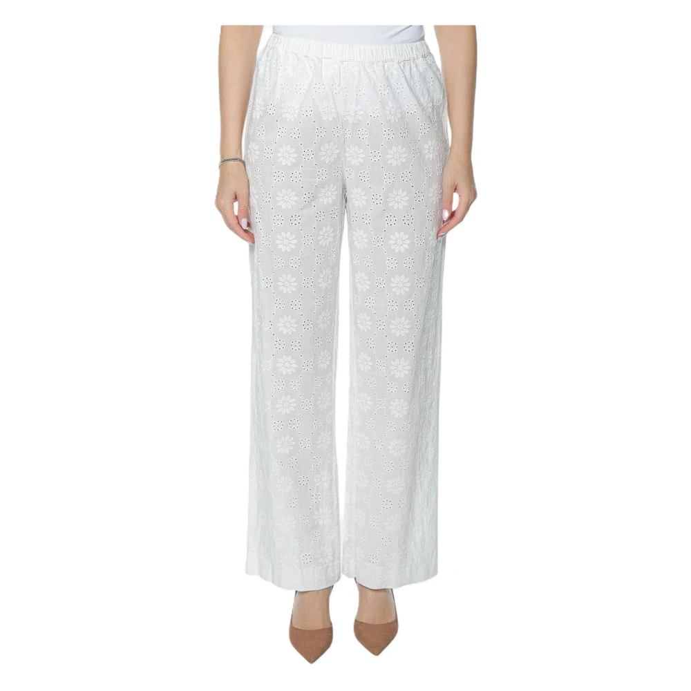 Mc2 Saint Barth Women's White Inez Pullup Crochet Pant - Wide Trousers - Xs - Trousers