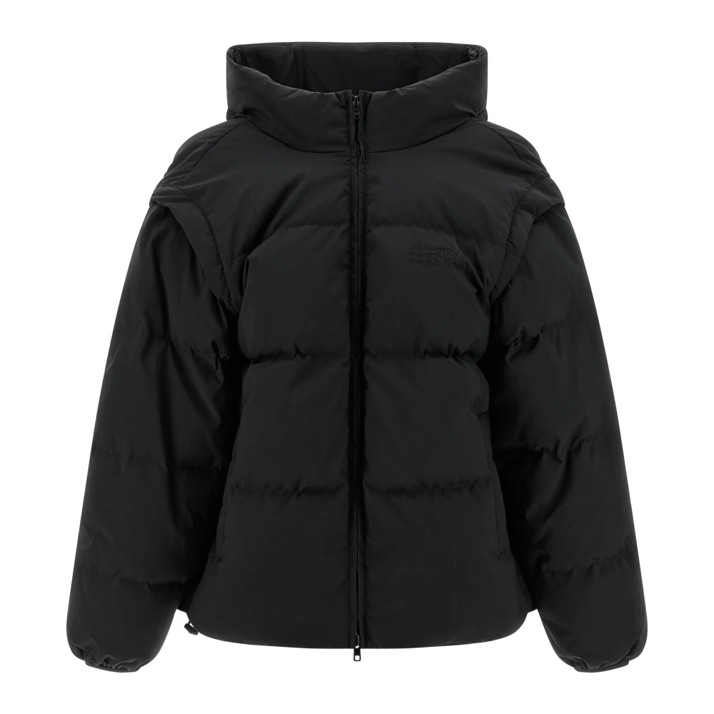 Mm6 Maison Margiela Women's Black Down Jackets, 3XS, Multi-Wear Padded Jacket