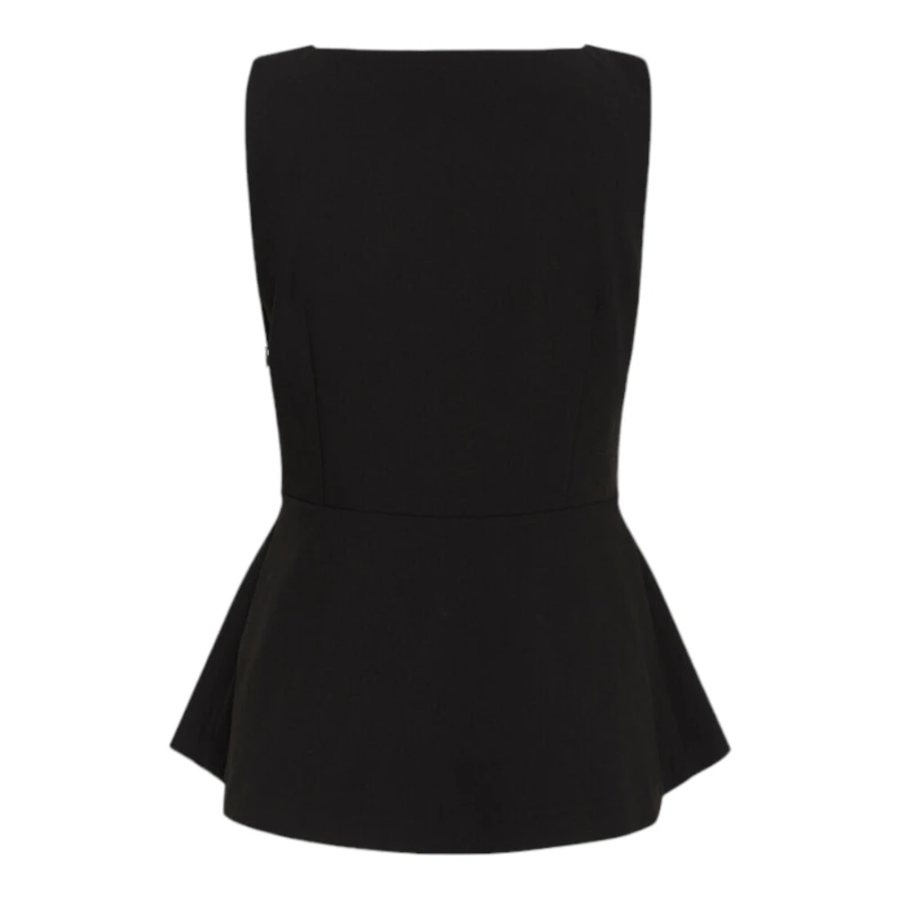 Heartmade Elegante Peplum Top met Getailleerde Pasvorm Black Dames