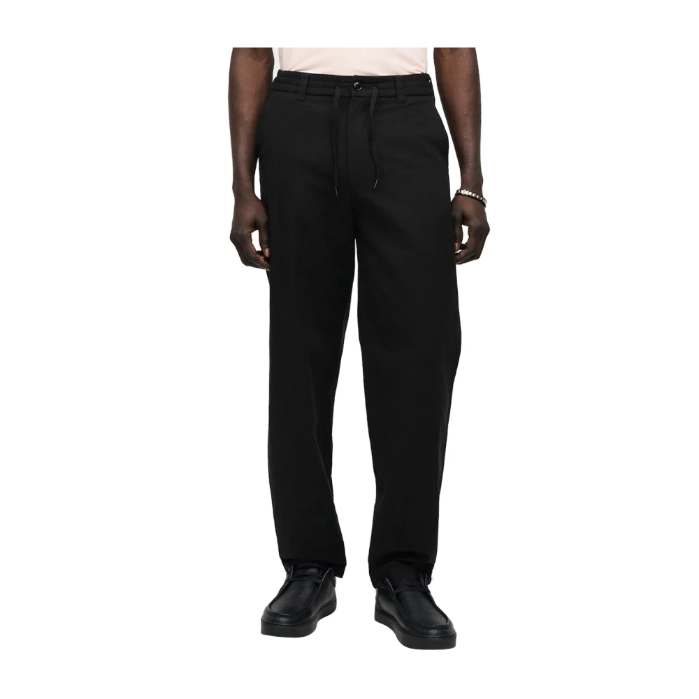Hugo Men's Black Wide Trousers, W38 L32, Chino Pant