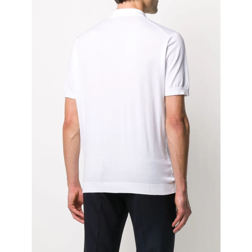 John Smedley Polo Shirts White Heren