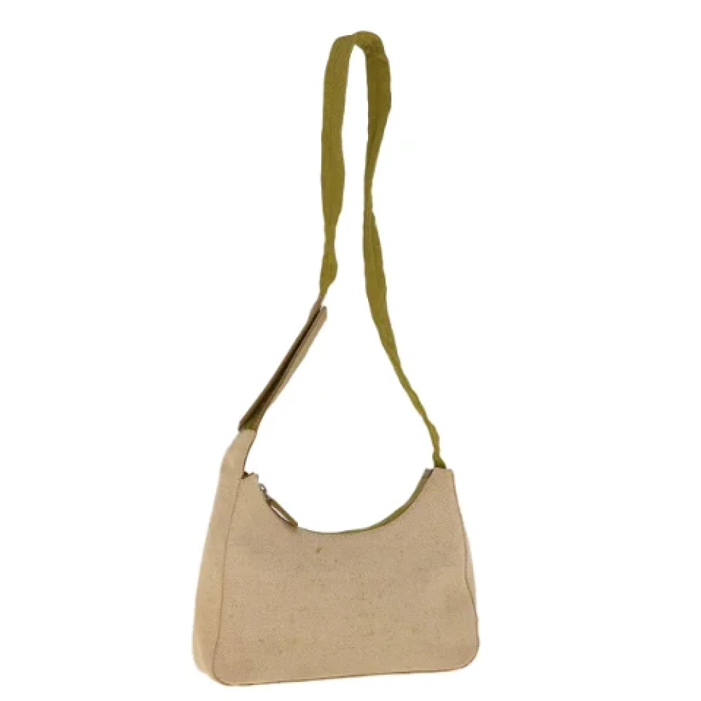 Prada Vintage Pre-owned Canvas prada-bags Beige Dames